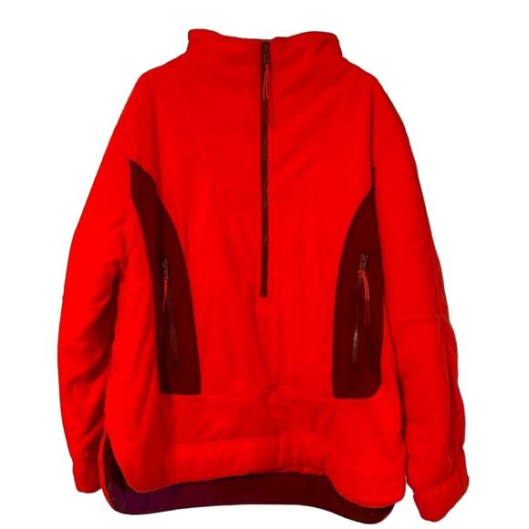 NWT Free People Climber Fleece Pullover Jacket HALF ZIP $148 X-SMALL Red Motif - Picture 5 of 7